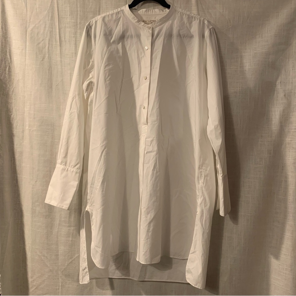 Niki Lotan Tunic white quarter button down